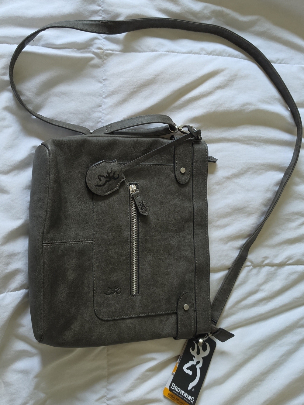 Browning Women's Gray Suede-Style Crossbody Bag